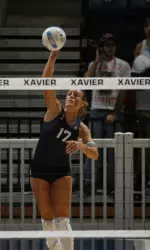Senior Jill Quayle posted a .625 hitting percentage in XU's 3-0 sweep of SDSU.