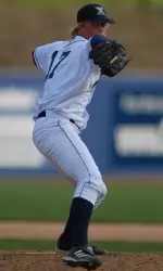 Charlie Leesman thew six scoreless innings before allowing two runs in the seventh to pick up his team-leading fourth win of the season.