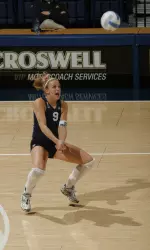 Sophomore Kelly Ruth posted her fourth double-double of the season in Xavier's win over No. 14 Cal Poly.