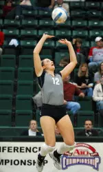 Senior Jenn Welsh, the current A-10 Co-Player of the Week, recorded her fifth double-double of the season versus Fordham