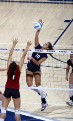 Sophomore Chelsea Campbell had a career-high tying 10 kills versus Duquesne