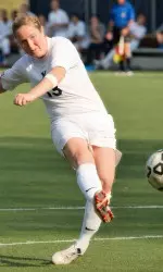 Senior Maggie O'Neal scored Xavier's lone goal on Senior Day.
