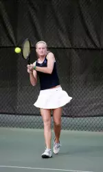 Sophomore Kaitlyn Zinn won at No. 4 singles versus Butler