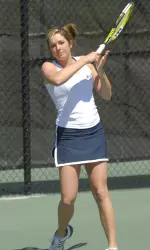 Sophomore Jill Ducro extended her unbeated streak to seven in singles action versus Missouri