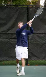 Junior Doug Matthews notched wins at No. 1 singles and doubles versus Duquesne