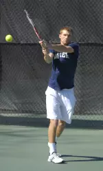 Junior Doug Matthews partnered with Chris Herrlinger to win in doubles 8-5.