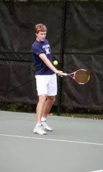 Sophomore Chris Herrlinger won his third-straight singles match versus Dayton