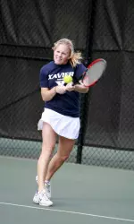 Junior Jeanette Feider notched wins at No. 1 doubles and No. 6 singles versus Duquesne