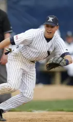 Freshman Phil Bauer went 2-for-3 versus SJU, including a triple