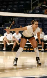 Senior Megan Hellmann tallied a match-high 12 digs