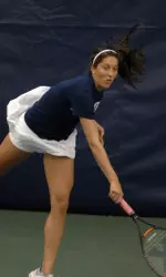 Senior Kara Courtney earned her fifth straight singles victory in Friday's loss