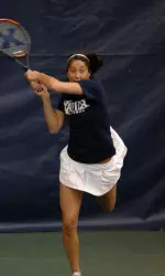 Senior Kara Courtney won her top flight singles match to earn her 13th solo victory of the season, tops on the squad.