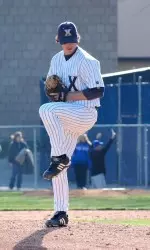 Senior Jordan Conley went 2-for-8 at the plate with two runs scored and also picked up a save on the day