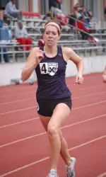 Senior Becky Clark re-set her school records in the 800 and 1,500 meters.