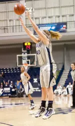 Freshman Katie Rutan was 5-for-6 from three-point range versus Dayton