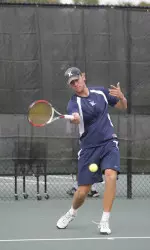 Senior Chris Herrlinger earned a three-set singles win against Dayton Tuesday afternoon.