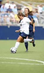 Leslie Boersma earned an assist in the season opener at Ball State.