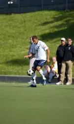 Sophomore Luke Spencer netted both goals for XU at Indiana