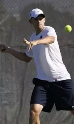 Senior Brian Starr earned a doubles and singles win against GW.