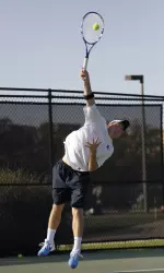 Senior Bobby Deye earned a singles win against Belmont Saturday.