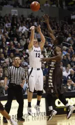 Brad Redford dropped two of his three shots from behind the arc in the Musketeer victory.