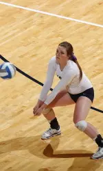 Sarah Brown notched 17 kills and 15 digs in Xavier's, 3-2, win over George Washington.