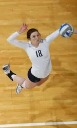 Sarah Brown posted 12 kills and 22 digs for the Musketeers on Saturday night.