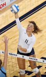 White posted a game-high 13 kills to help lead Xavier to a three-set win at VCU on Friday night.