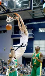 Erik Stenger showed his presence in the paint with four blocks.