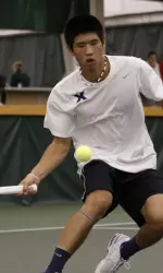 Mesa Mei rallied to win his set on Friday against Cleveland State.