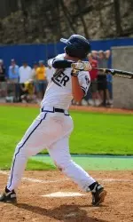 Patrick Paligraf hits a sacrifice fly to defeat Toledo Saturday afternoon in 12 innings.