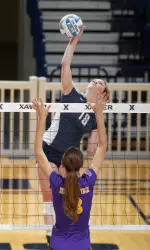 Brown used 17 kills to help lead Xavier to a three-set win over Tennessee Tech.