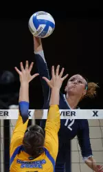 Xavier took down Villanova thanks in part to a team-high nine kills from Alex Smith.