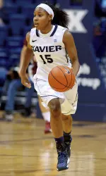 Freshman Aliyah Zantt scored 14 points for XU, including sinking 4-of-7 from long range