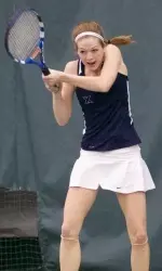 Katie Pleiman was one of three singles players to earn straight-set wins.