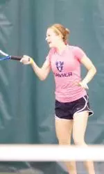 Senior Katie Pleiman won both matches that she competed in on Friday.