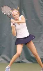 Freshman Lizzie Oosterbaan won her singles match for the Musketeers.