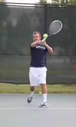 Zach Mueck won his tenth singles match of the season, Saturday.
