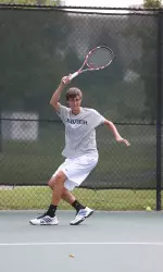 Freshman Jeremy Schneider won in two straight sets in singles play.