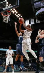 Raeshaun Gaffney scored nine points and grabbed a team-high seven rebounds on Sunday afternoon.