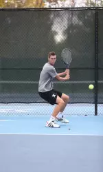 Jeremy Schneider improved to 9-7 in singles with the win this afternoon.