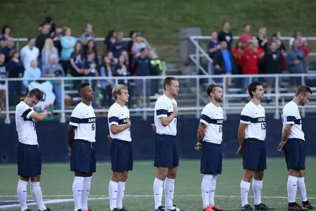 Xavier men's soccer prior to match with Bucknell