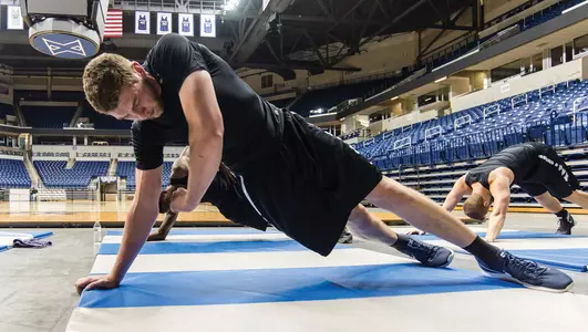 Sean O'Mara stretching
