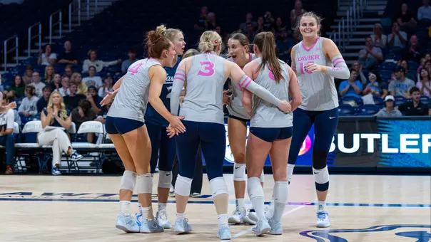 Volleyball team huddle 2026