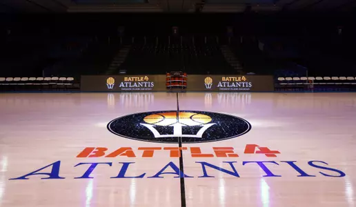 Nov 25, 2015; Paradise Island, BAHAMAS; General view of the court before the game between the Gonzaga Bulldogs and Washington Huskies during the 2015 Battle 4 Atlantis in the Imperial Arena at the Atlantis Resort. Credit: Kevin Jairaj-USA TODAY Sport