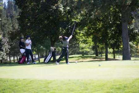 Jessica Mangrobang hits a drive at CDA Invite