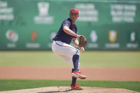 Mac Lardner delivers a pitch