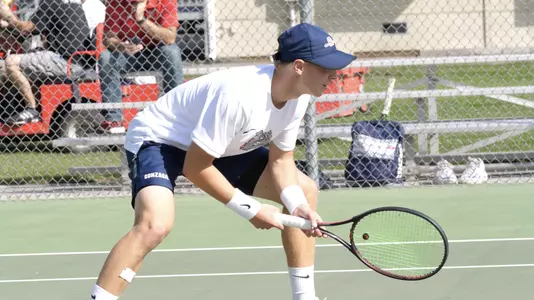 Oliver Andersson waits for a serve
