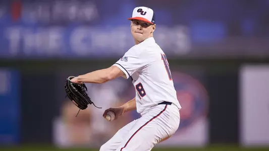 Daniel Naughton delivers a pitch