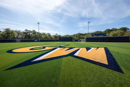 GW logo on the turf in center field.